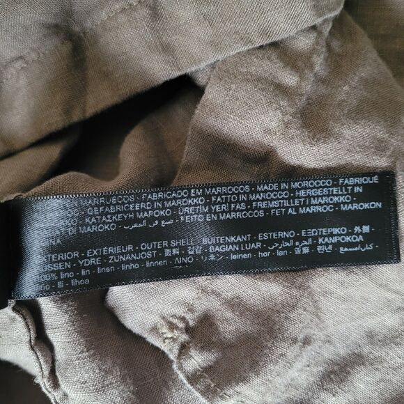 Massimo Dutti 100% Linen Womens Shirt Long Sleeve Button Up Size 4 Green Brown - Picture 5 of 6